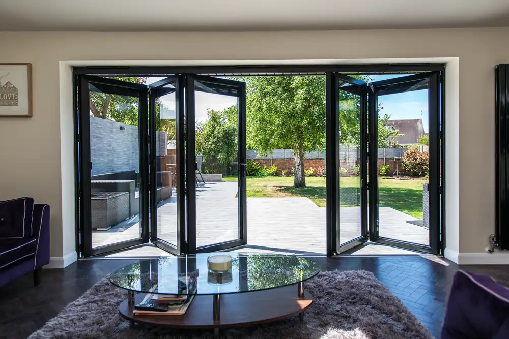 black aluminium bifold door