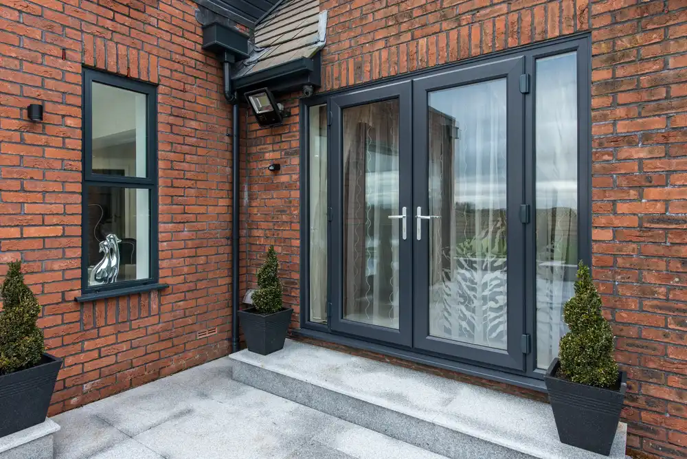 grey french doors