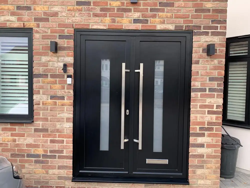 double black aluminium front door